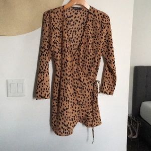 Dalmatian Print Wrap mini dress. Never worn.
